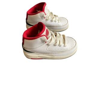 Air Jordan 2 Retro Size 8C TD Origins Italy White Fire Red DQ8563-101 Leather